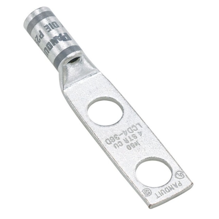 Panduit Two-Hole Compression Lug, 2 AWG Max, Standard Barrel, Copper, Brown LCD2-14A-Q